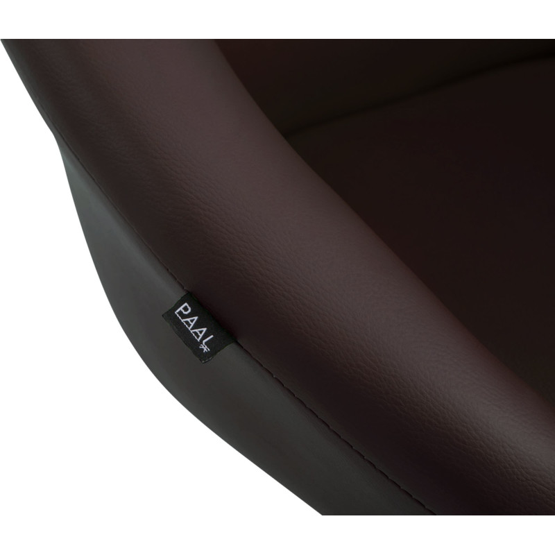 Tabouret de bar original en Polyuréthane Marron foncé Métal Blanc Scando - 6