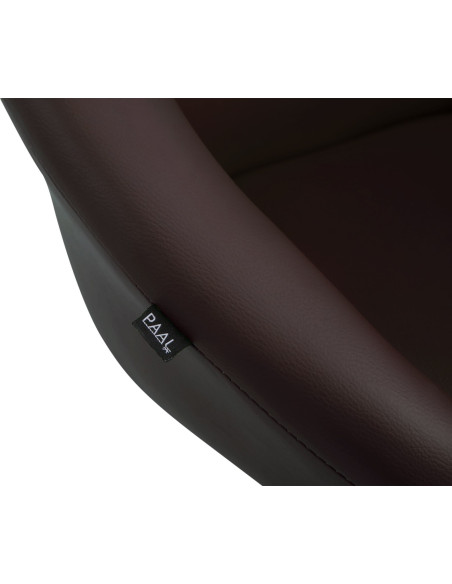 Tabouret de bar original en Polyuréthane Marron foncé Métal Blanc Scando - 6