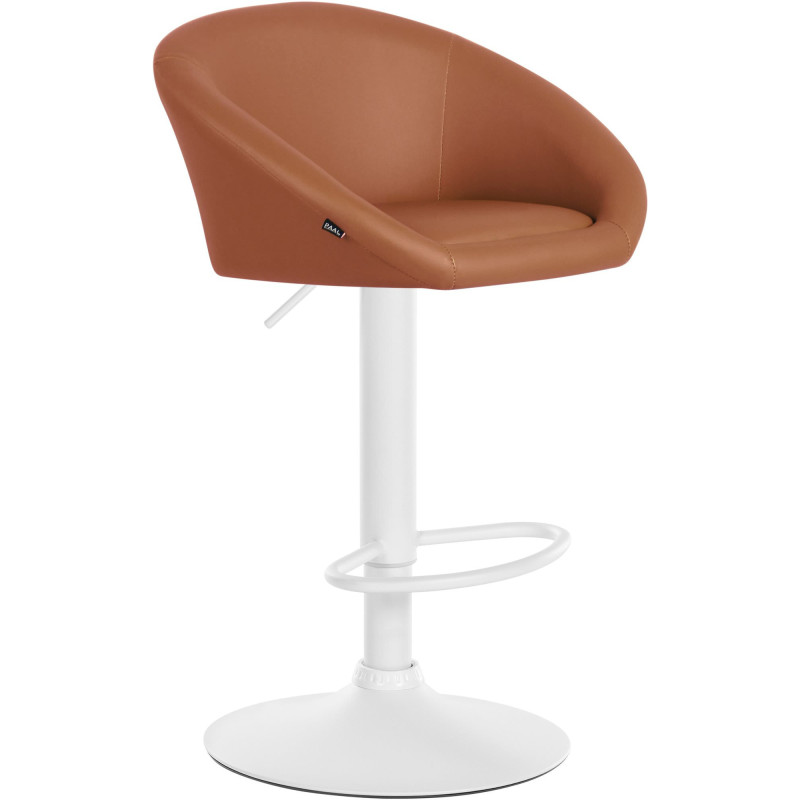 Tabouret de bar original en Polyuréthane Marron clair Métal Blanc Scando - 1