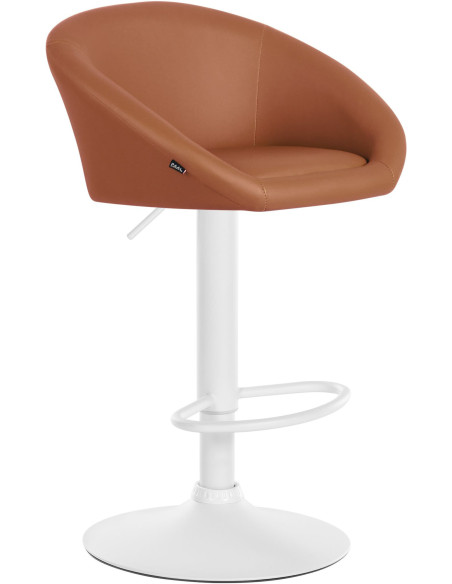 Tabouret de bar original en Polyuréthane Marron clair Métal Blanc Scando - 1