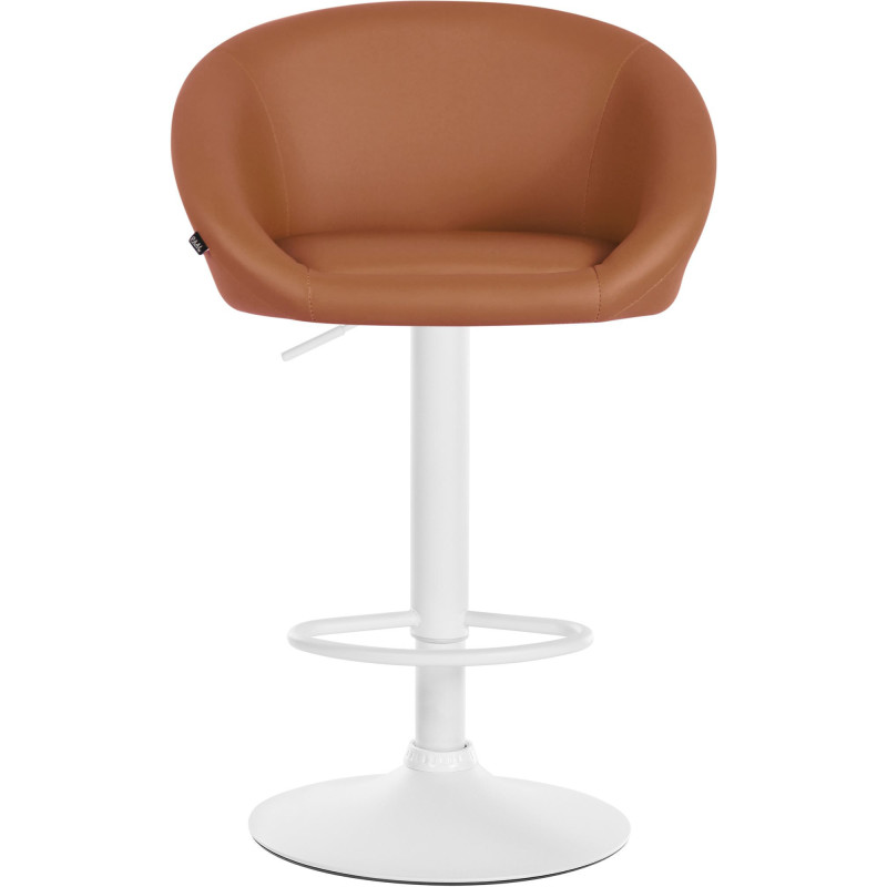 Tabouret de bar original en Polyuréthane Marron clair Métal Blanc Scando - 2