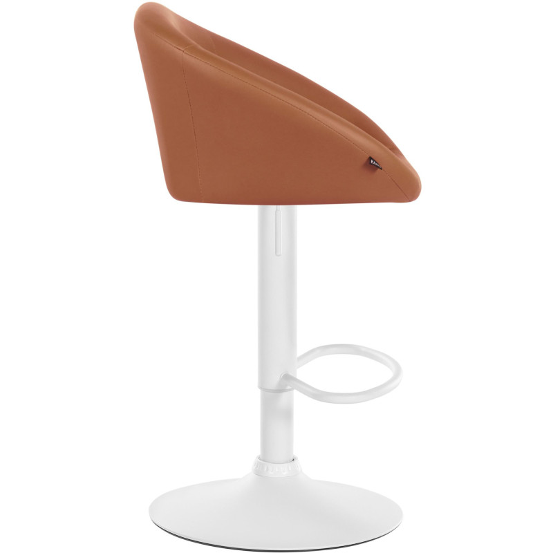 Tabouret de bar original en Polyuréthane Marron clair Métal Blanc Scando - 3