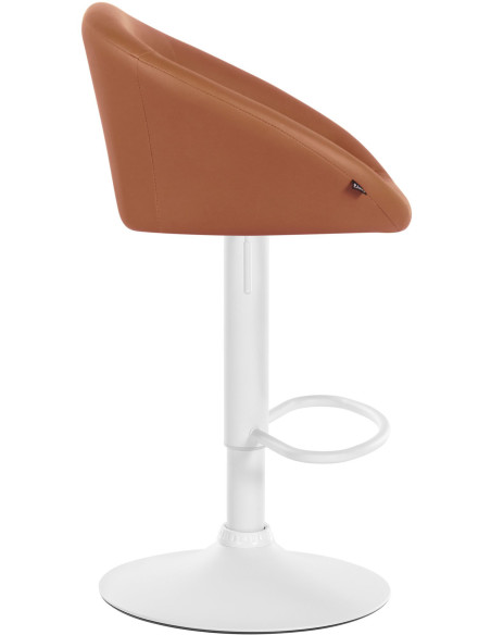 Tabouret de bar original en Polyuréthane Marron clair Métal Blanc Scando - 3