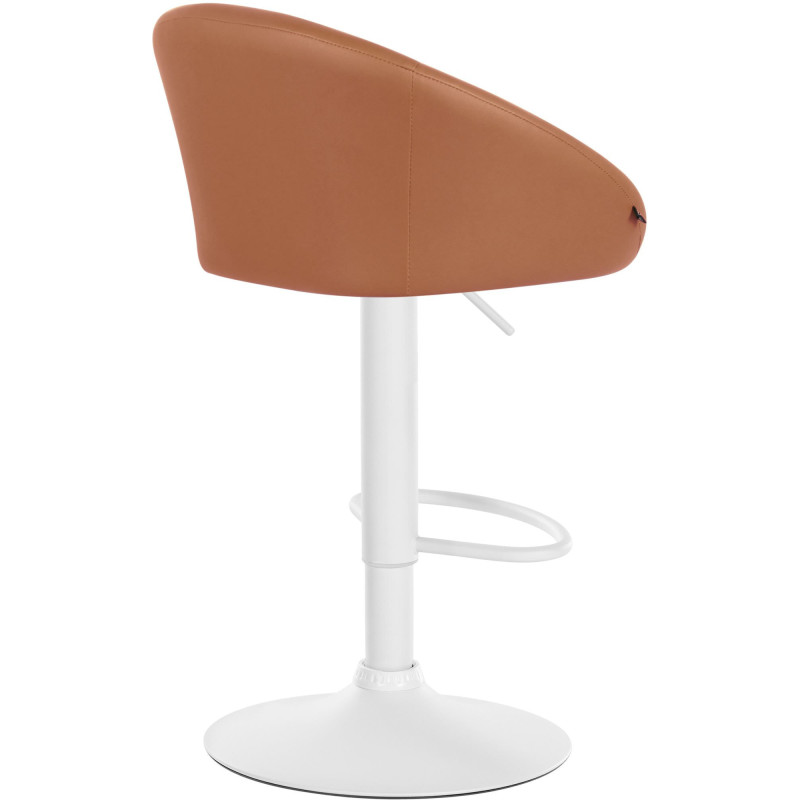 Tabouret de bar original en Polyuréthane Marron clair Métal Blanc Scando - 4