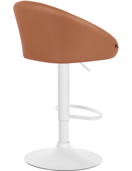 Tabouret de bar original en Polyuréthane Marron clair Métal Blanc Scando - 4