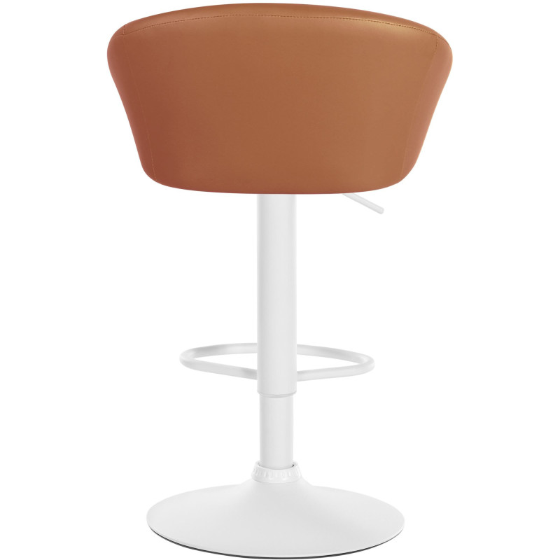 Tabouret de bar original en Polyuréthane Marron clair Métal Blanc Scando - 5