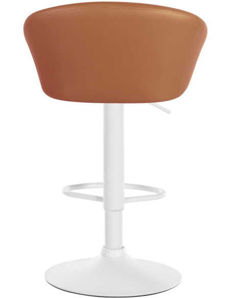 Tabouret de bar original en Polyuréthane Marron clair Métal Blanc Scando - 5