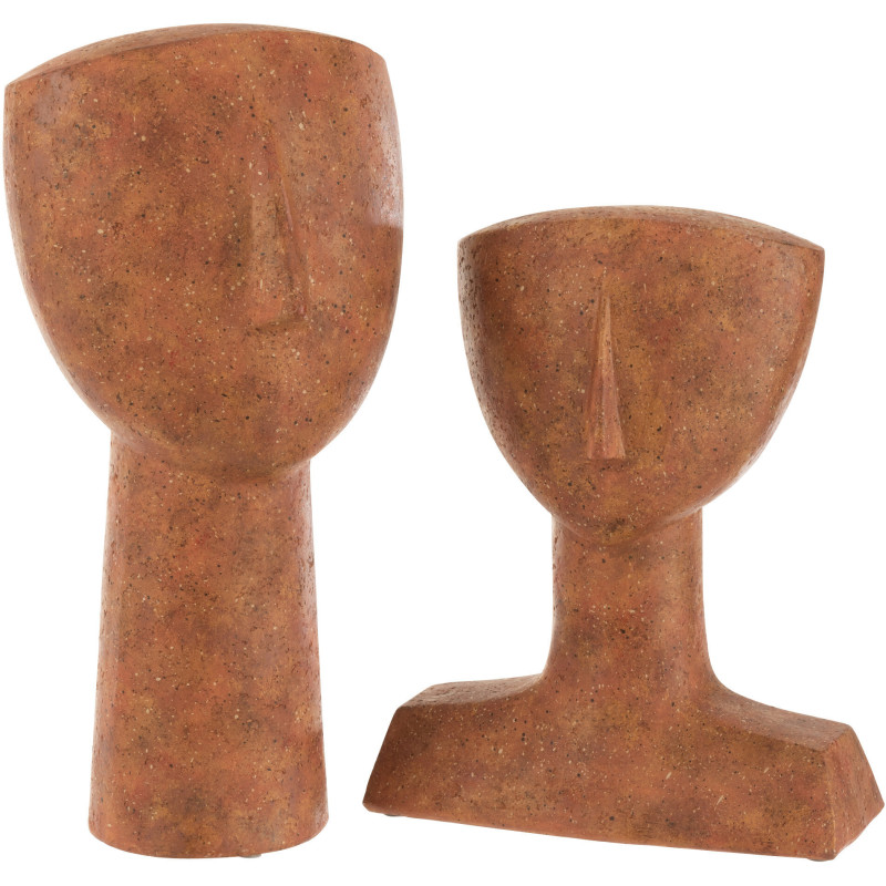 Statue moderne Personnage abstrait en résine terracotta 39 cm - 2