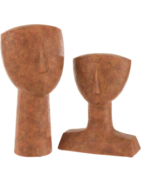 Statue moderne Personnage abstrait en résine terracotta 39 cm - 2