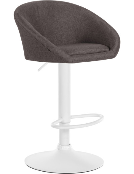 Tabouret de bar original en Tissu Gris foncé Métal Blanc Scando - 1