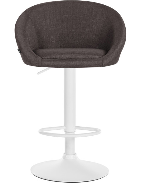 Tabouret de bar original en Tissu Gris foncé Métal Blanc Scando - 2