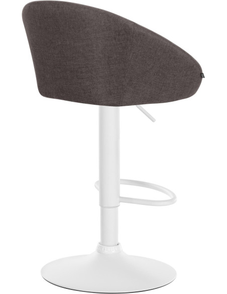 Tabouret de bar original en Tissu Gris foncé Métal Blanc Scando - 4
