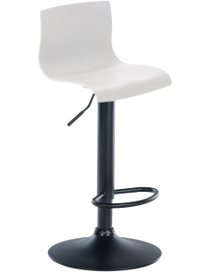 Tabouret de bar moderne en Polypropylène Blanc Métal Noir Stano - 1