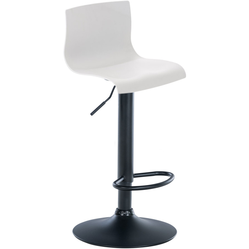Tabouret de bar moderne en Polypropylène Blanc Métal Noir Stano - 1