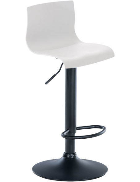 Tabouret de bar moderne en Polypropylène Blanc Métal Noir Stano - 1