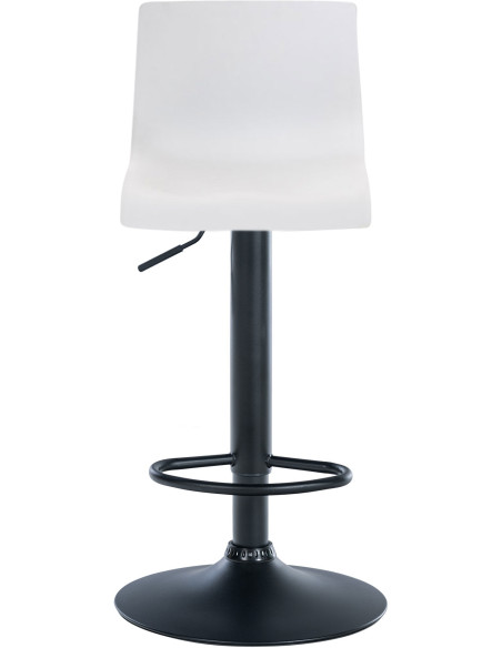 Tabouret de bar moderne en Polypropylène Blanc Métal Noir Stano - 4