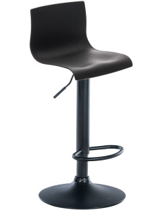 Tabouret de bar moderne en Polypropylène Noir Métal Noir Stano - 1