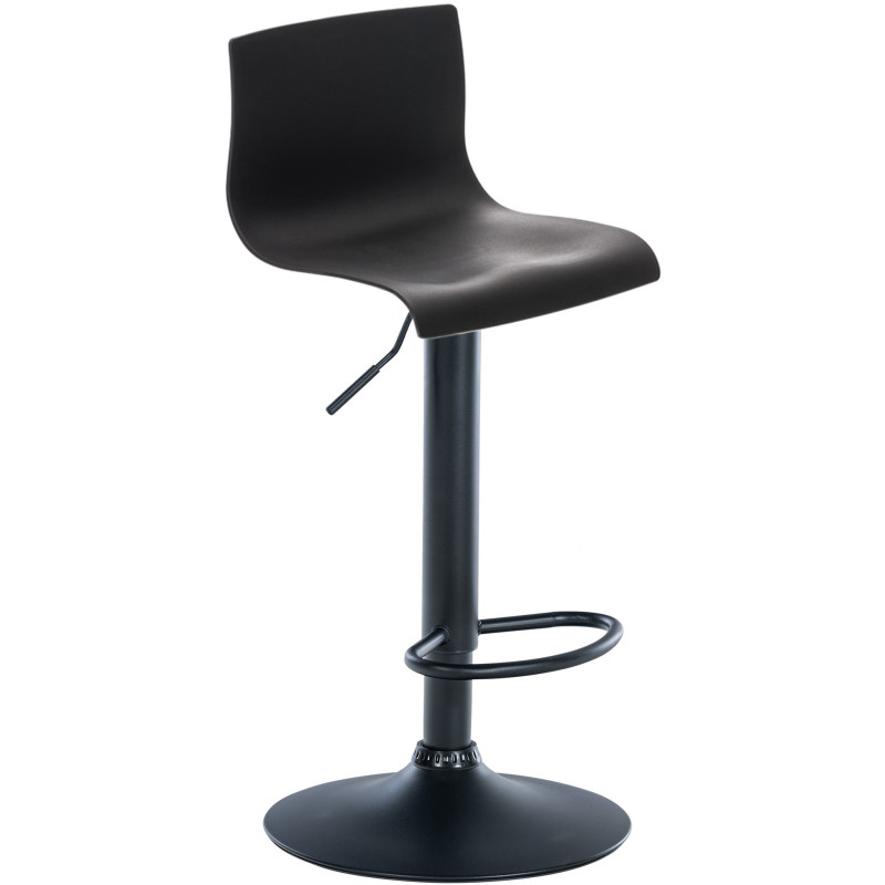 Tabouret de bar moderne en Polypropylène Noir Métal Noir Stano - 1