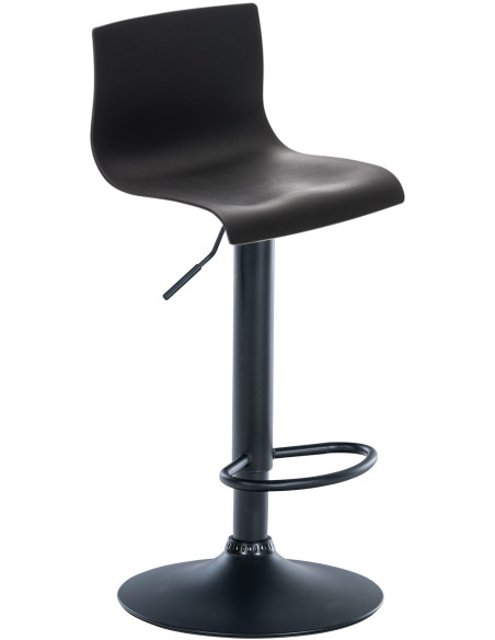 Tabouret de bar moderne en Polypropylène Noir Métal Noir Stano - 1