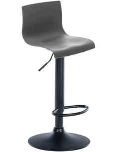 Tabouret de bar moderne en Polypropylène Gris Métal Noir Stano - 1