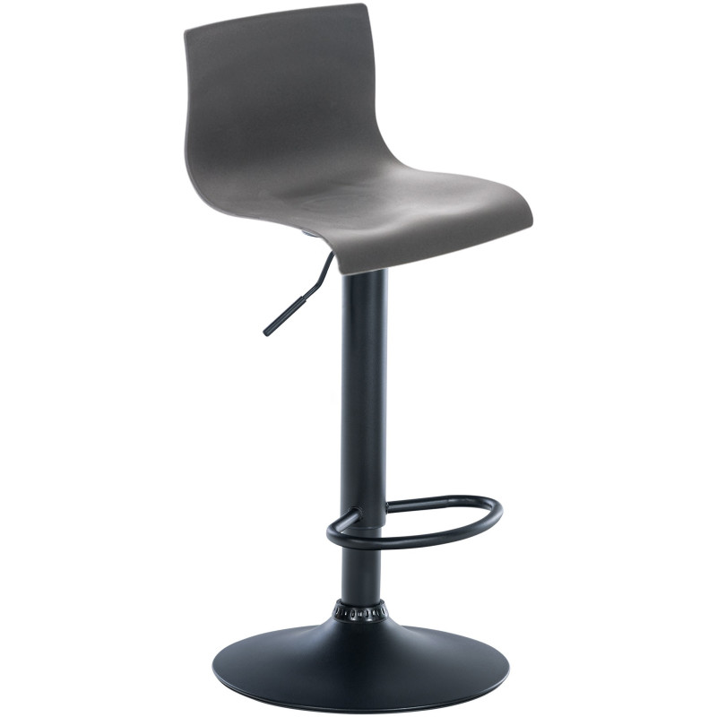 Tabouret de bar moderne en Polypropylène Gris Métal Noir Stano - 1