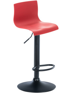 Tabouret de bar moderne en Polypropylène Rouge Métal Noir Stano - 1