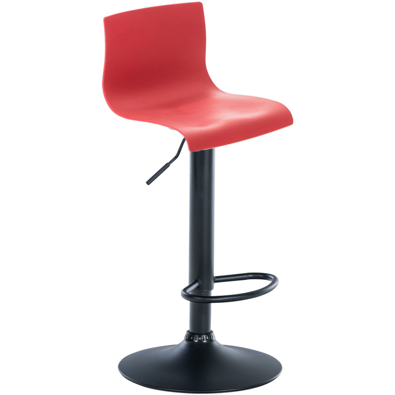 Tabouret de bar moderne en Polypropylène Rouge Métal Noir Stano - 1