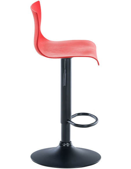 Tabouret de bar moderne en Polypropylène Rouge Métal Noir Stano - 4