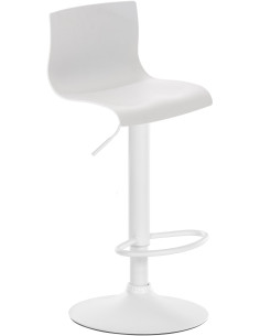Tabouret de bar minimaliste en Polypropylène Blanc Métal Blanc Zavria - 1
