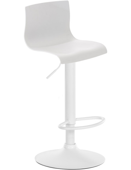 Tabouret de bar minimaliste en Polypropylène Blanc Métal Blanc Zavria - 1