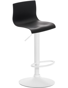 Tabouret de bar minimaliste en Polypropylène Noir Métal Blanc Zavria - 1