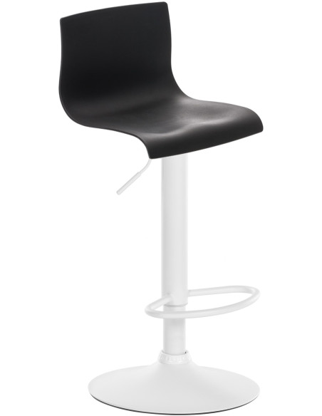 Tabouret de bar minimaliste en Polypropylène Noir Métal Blanc Zavria - 1