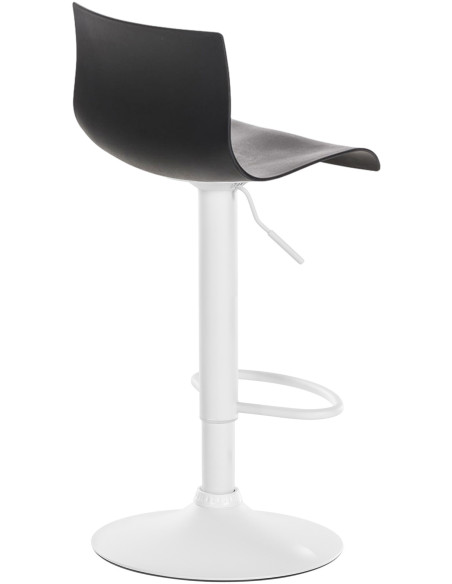 Tabouret de bar minimaliste en Polypropylène Noir Métal Blanc Zavria - 2