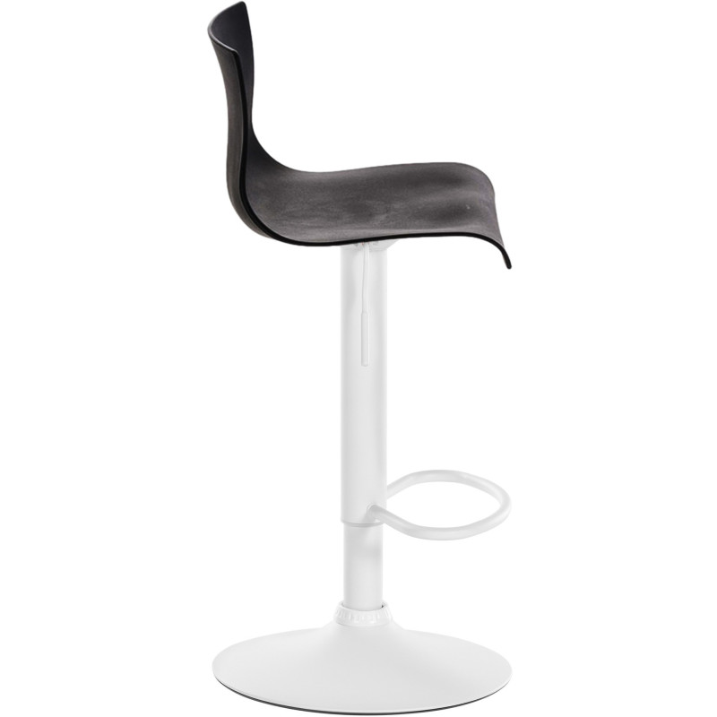 Tabouret de bar minimaliste en Polypropylène Noir Métal Blanc Zavria - 4