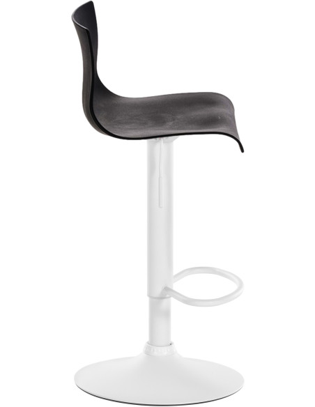 Tabouret de bar minimaliste en Polypropylène Noir Métal Blanc Zavria - 4