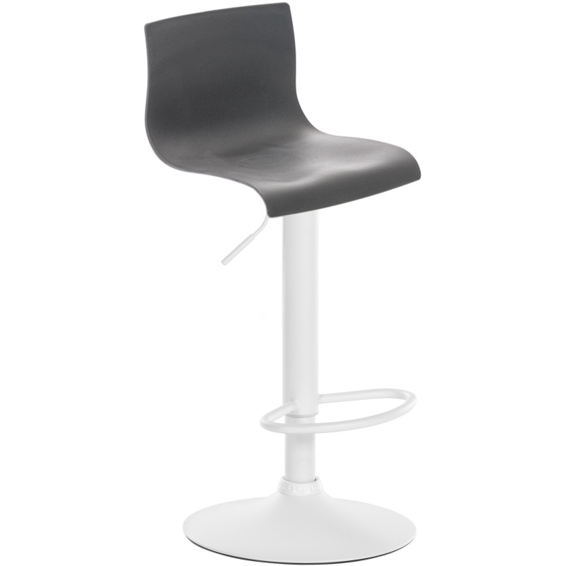 Tabouret de bar minimaliste en Polypropylène Gris Métal Blanc Zavria - 1