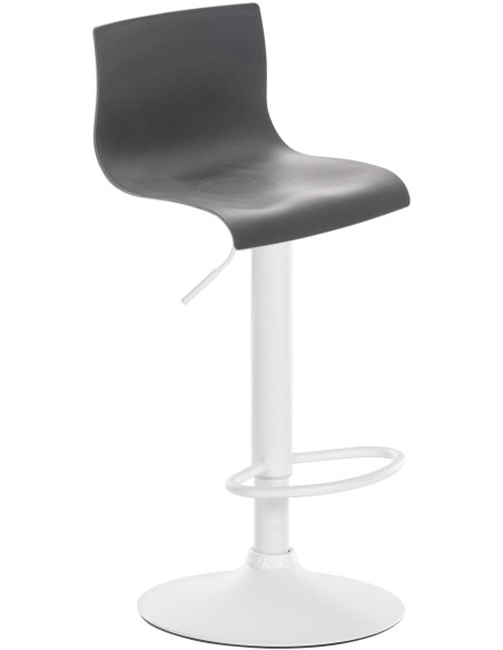 Tabouret de bar minimaliste en Polypropylène Gris Métal Blanc Zavria - 1