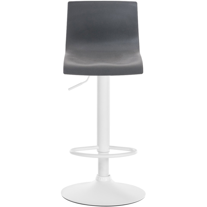 Tabouret de bar minimaliste en Polypropylène Gris Métal Blanc Zavria - 3