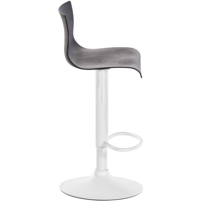 Tabouret de bar minimaliste en Polypropylène Gris Métal Blanc Zavria - 4