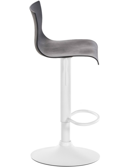 Tabouret de bar minimaliste en Polypropylène Gris Métal Blanc Zavria - 4