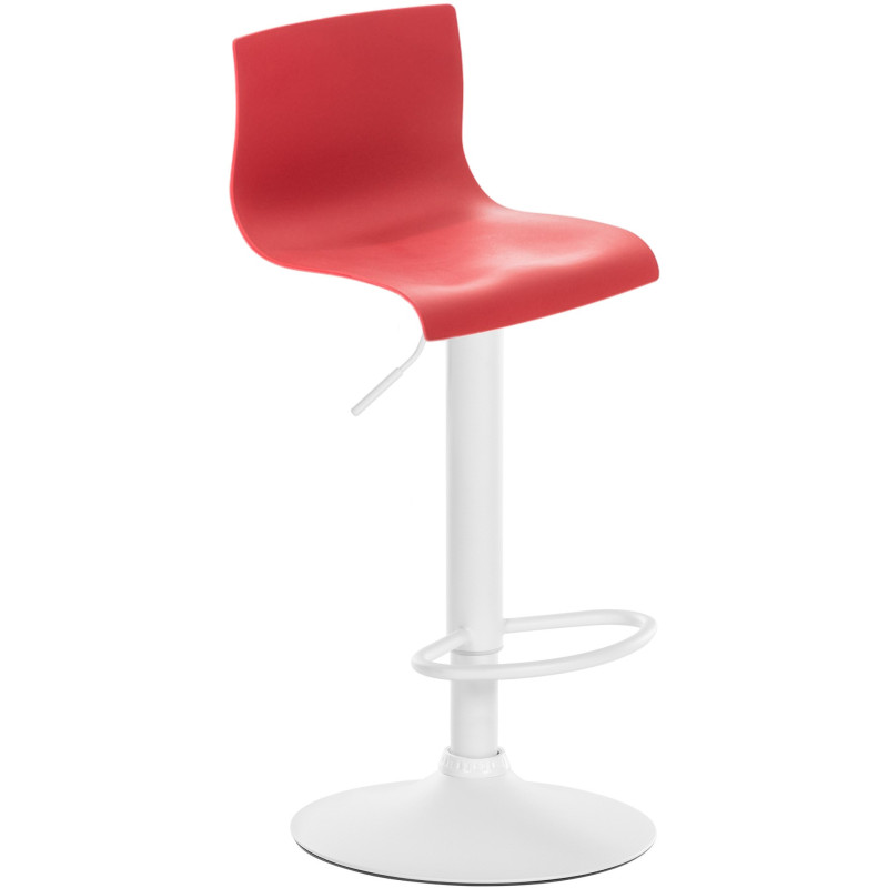 Tabouret de bar minimaliste en Polypropylène Rouge Métal Blanc Zavria - 1