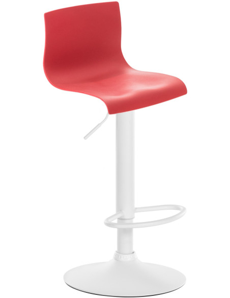 Tabouret de bar minimaliste en Polypropylène Rouge Métal Blanc Zavria - 1