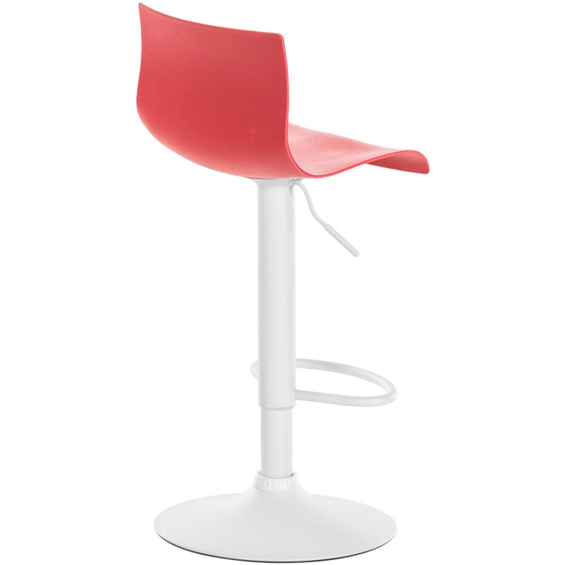 Tabouret de bar minimaliste en Polypropylène Rouge Métal Blanc Zavria - 2