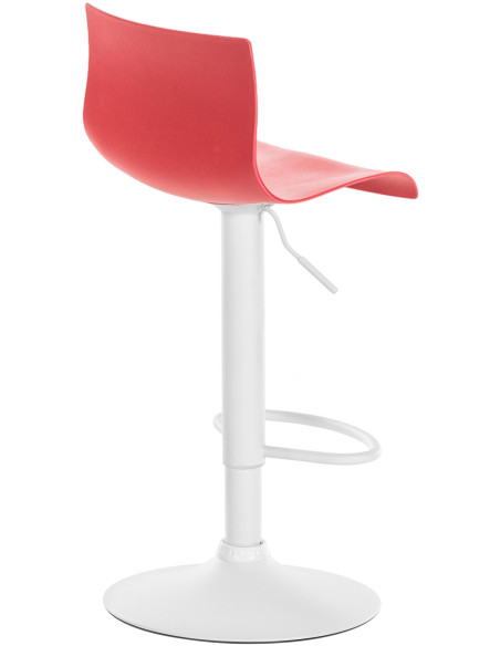 Tabouret de bar minimaliste en Polypropylène Rouge Métal Blanc Zavria - 2