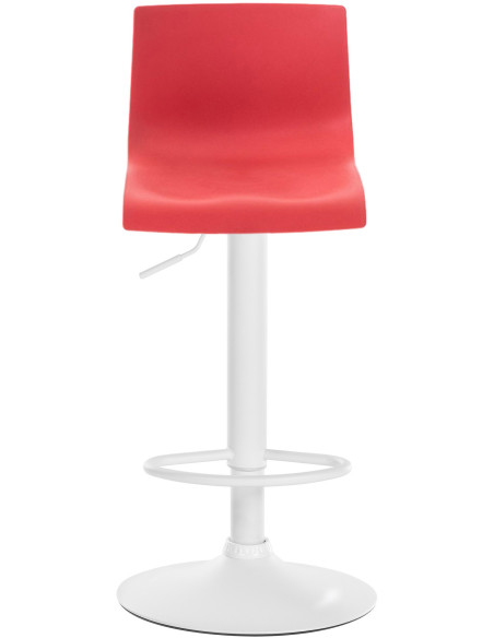 Tabouret de bar minimaliste en Polypropylène Rouge Métal Blanc Zavria - 3