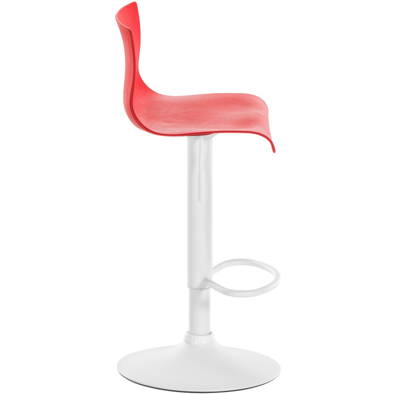 Tabouret de bar minimaliste en Polypropylène Rouge Métal Blanc Zavria - 4