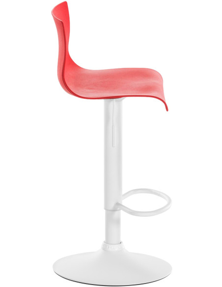Tabouret de bar minimaliste en Polypropylène Rouge Métal Blanc Zavria - 4