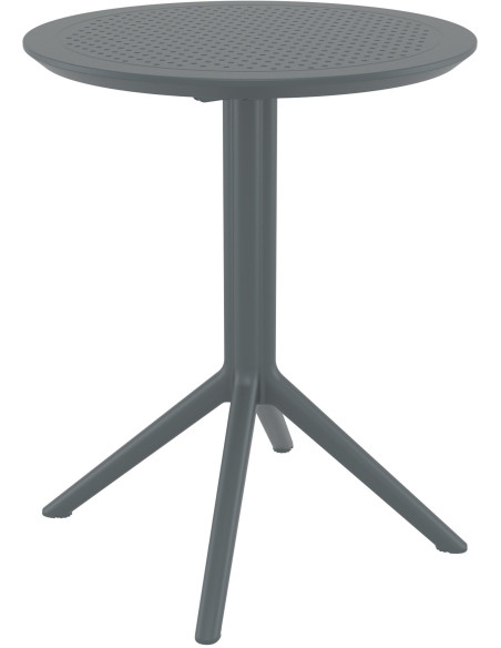Table extérieure pliante Ronde 2 personnes en Polypropylène Gris foncé Walna - 1