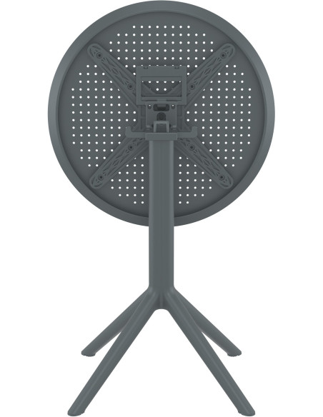 Table extérieure pliante Ronde 2 personnes en Polypropylène Gris foncé Walna - 2