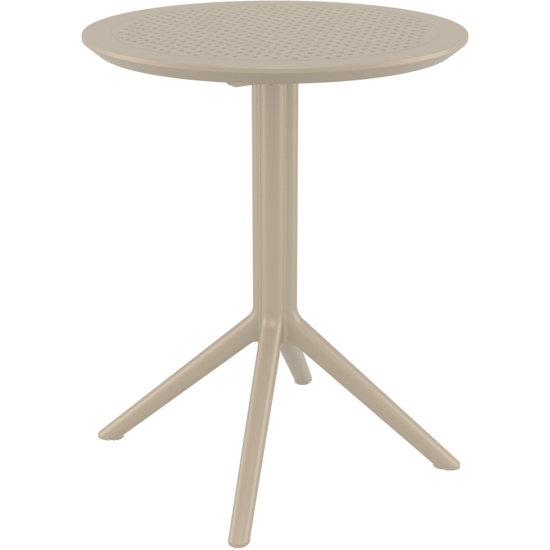 Table extérieure pliante Ronde 2 personnes en Polypropylène Taupe Walna - 1